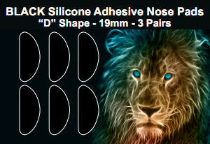 Large Black Half Moon "D" Shaped Silicone Nose Pads