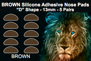 Brown Half Moon "D" Shaped Silicone Nose Pads