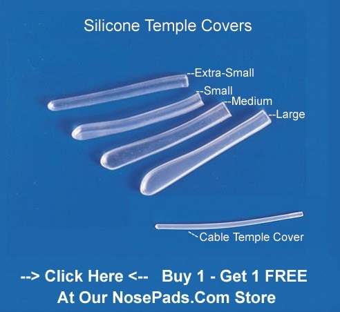 Silicone temple covers for eyeglasses and sunglasses